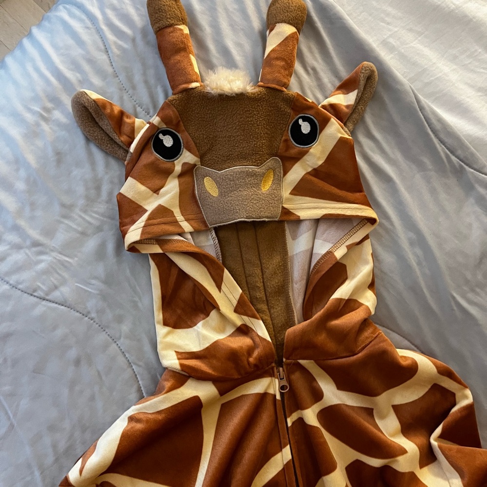 Giraffe Hooded Onesie Costume set of two (adult size)